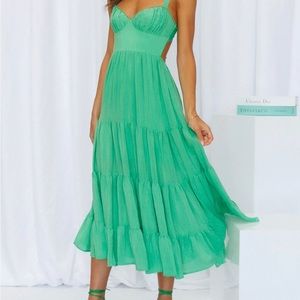 Hello Molly Midi Dress Green